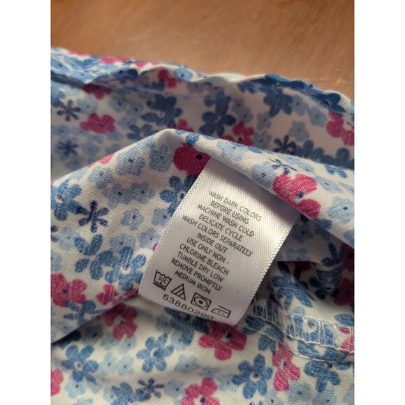 Woman Within Pintucked Tunic Blouse 3/4 Sleeves Floral Button Down 2X  26-28. - Picture 8 of 10